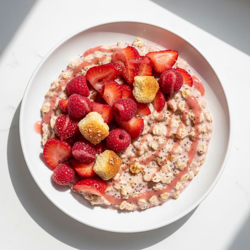 Creamy Strawberry Shortcake Overnight Oats