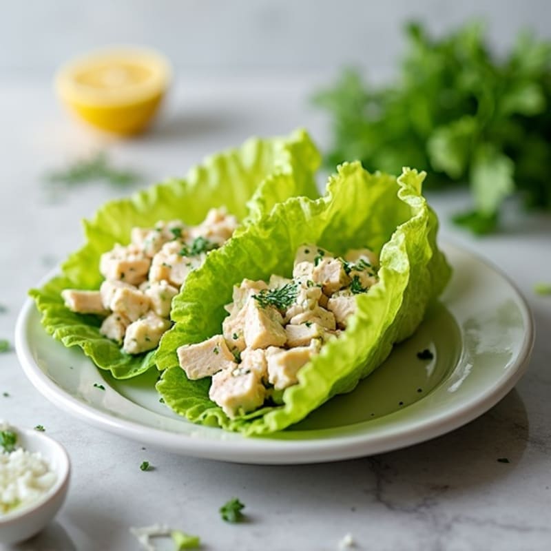 Creamy Dill Chicken Salad Lettuce Wraps