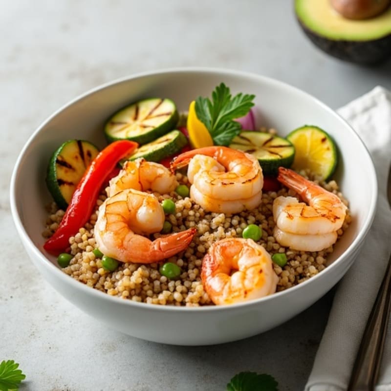 Grilled Shrimp and Vegetable Quinoa Bowl