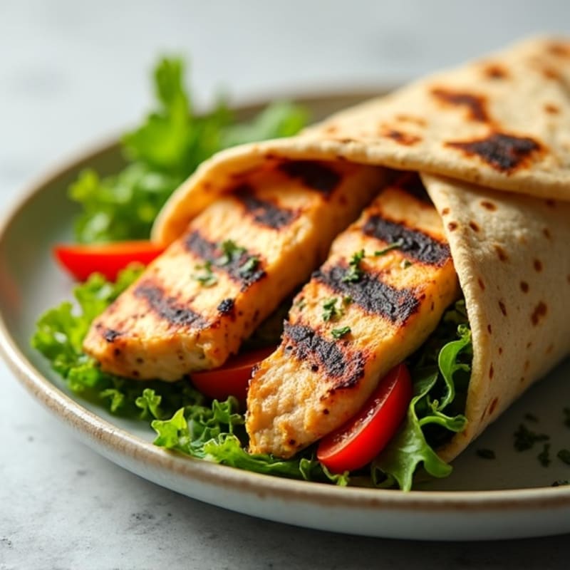 Lemon Herb Grilled Chicken and Crisp Veggie Wrap