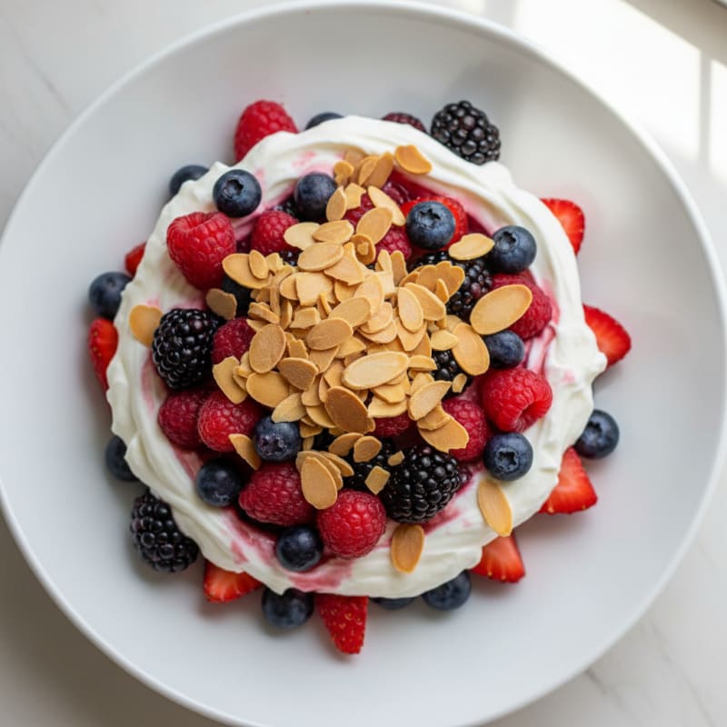 Greek Yogurt Protein Parfait with Mixed Berries