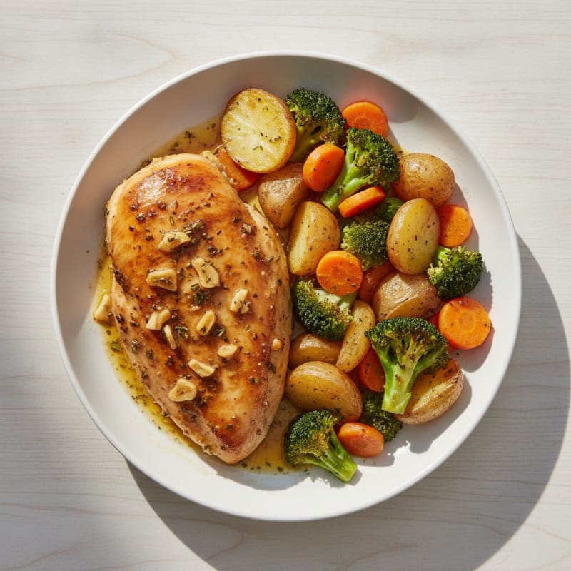 Garlic Herb Roasted Chicken Dinner
