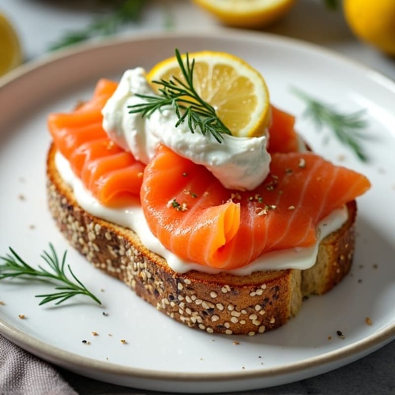 Silky Smoked Salmon with Creamy Lemon-Dill Spread and Crispy Seeded Toast