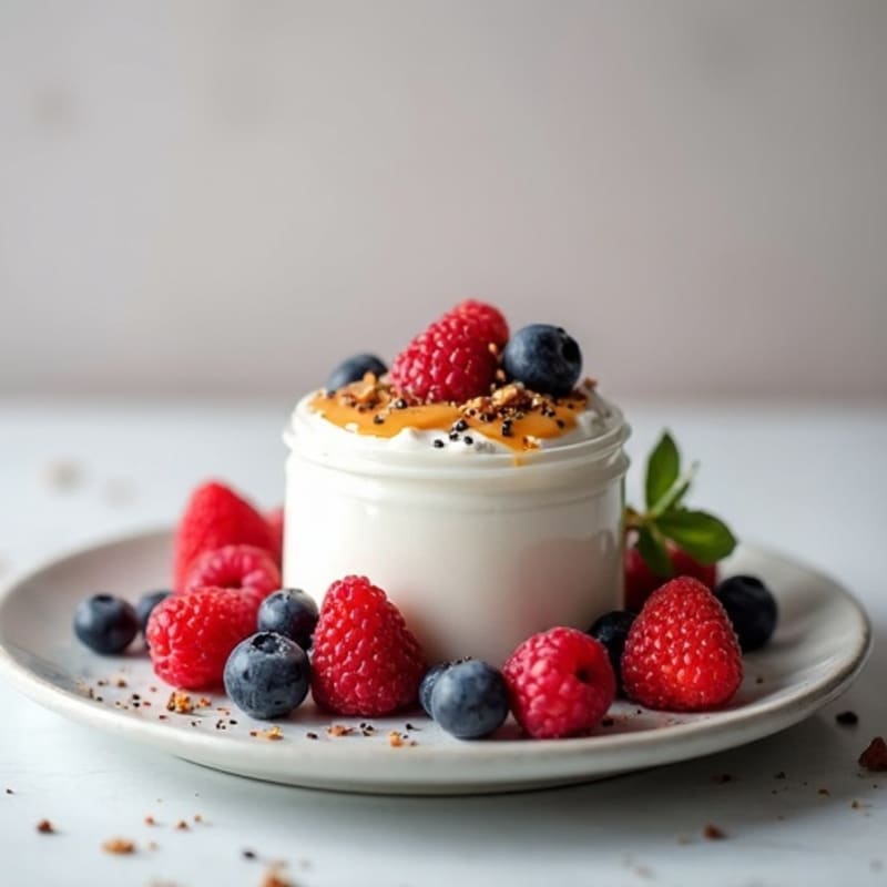 Creamy Greek Yogurt Protein Mousse with Mixed Berries