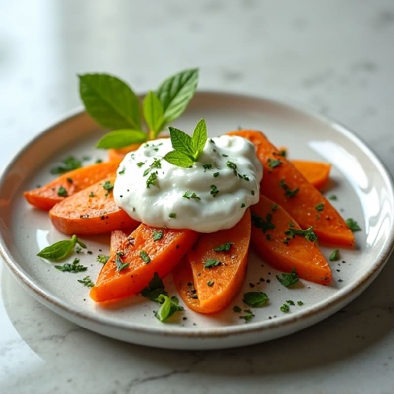 Herb-Roasted Sweet Potato with Greek Yogurt Topping