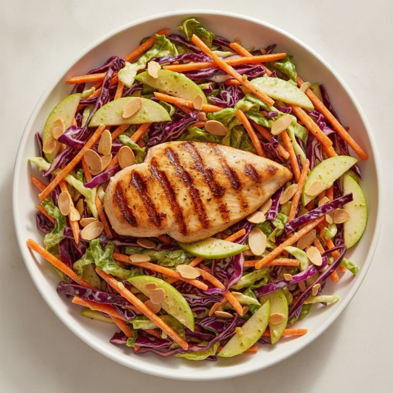 Grilled Chicken Breast with Crunchy Vegetable Slaw