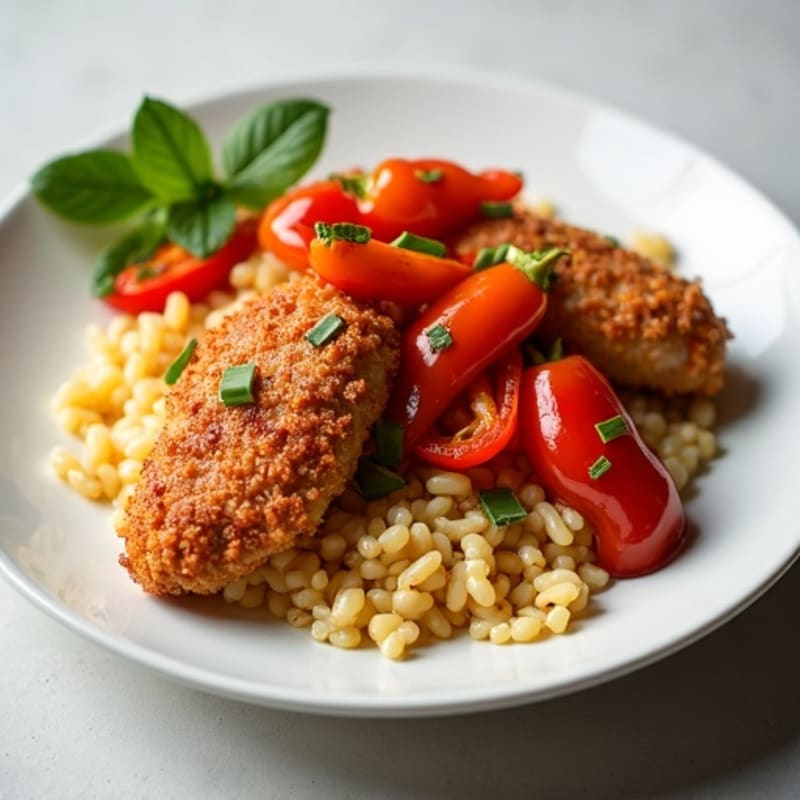 Crispy Sweet & Sour Chicken with Roasted Bell Peppers