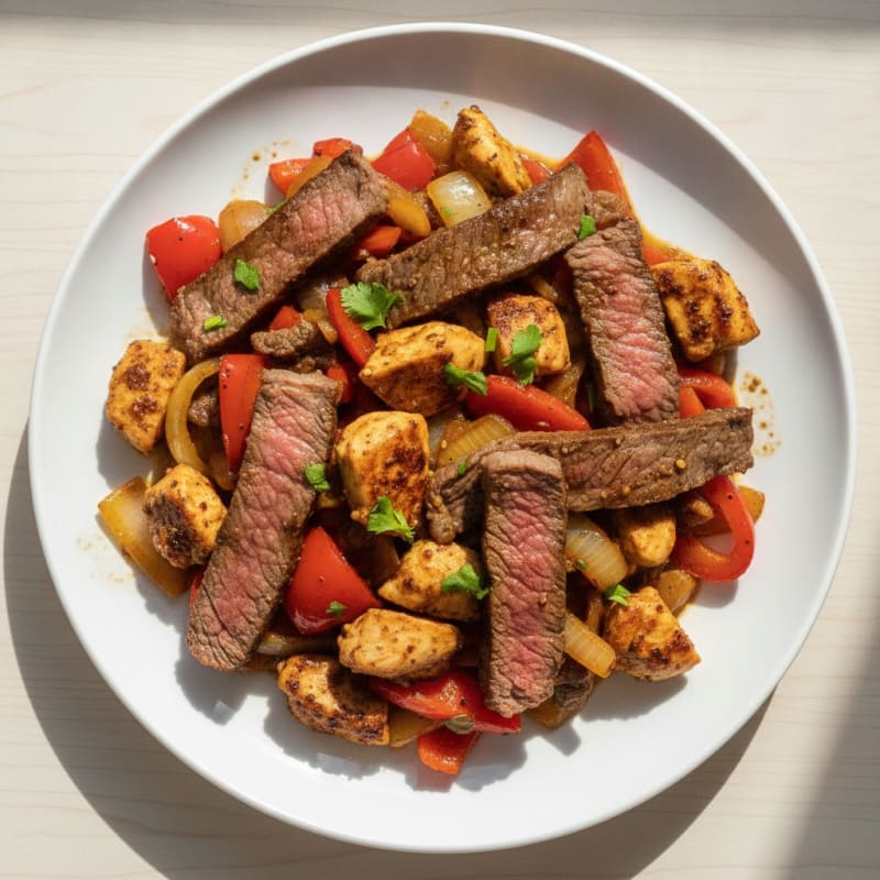Pan-Seared Beef and Chicken Skillet