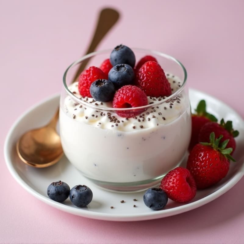 Greek Yogurt Protein Mousse with Mixed Berries
