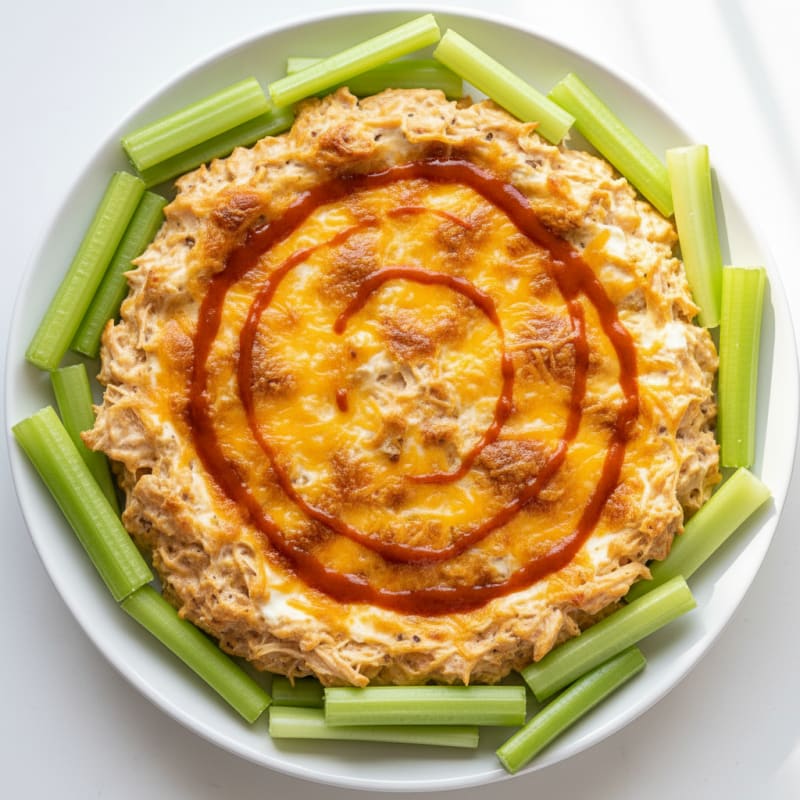 Clean Buffalo Chicken Dip with Celery