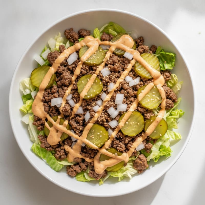 Big Mac Style Ground Beef Bowl