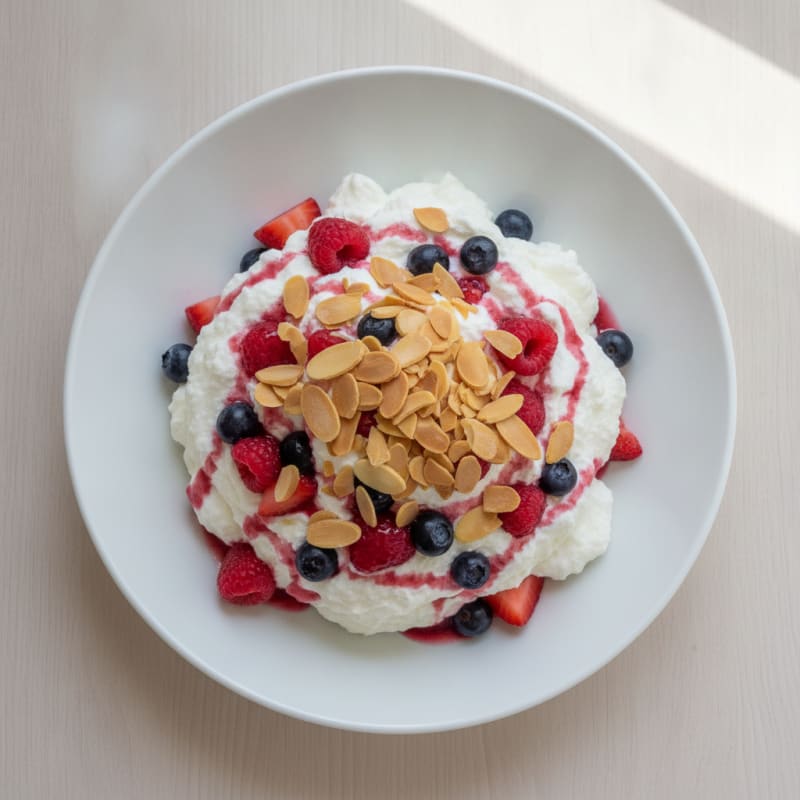 Greek Yogurt Protein Mousse with Mixed Berries