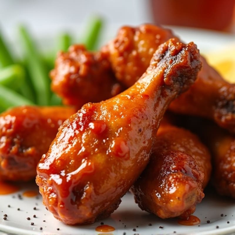 Crispy Baked Hot Honey BBQ Chicken Wings