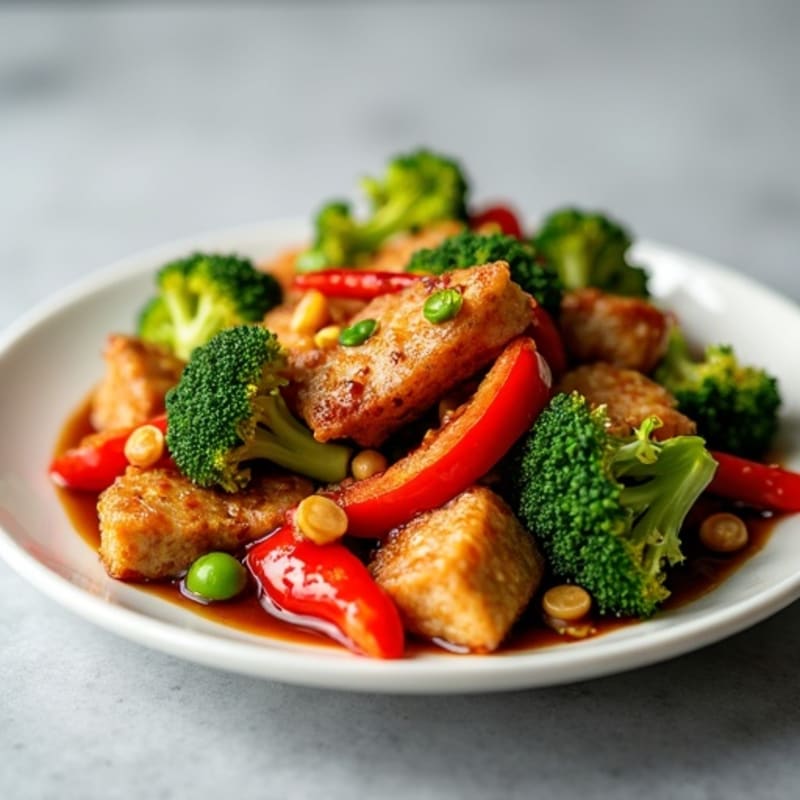 Crispy Maple Glazed Tempeh Stir-Fry