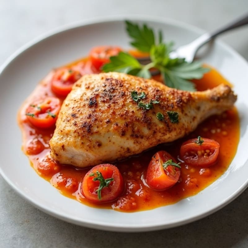 Roasted Chicken with Creamy Spiced Tomato Sauce