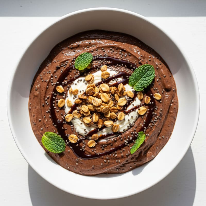 Creamy Cottage Cheese Protein Mousse with Cocoa and Chia