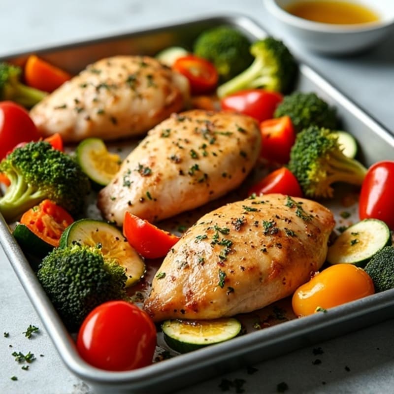Sheet Pan Roasted Chicken and Crispy Vegetables