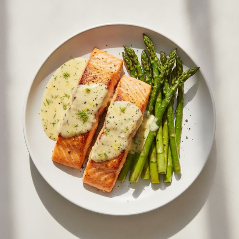 Pan-Seared Salmon with Lemon-Dill Sauce