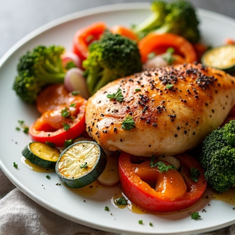 Sheet Pan Roasted Chicken and Crispy Vegetables
