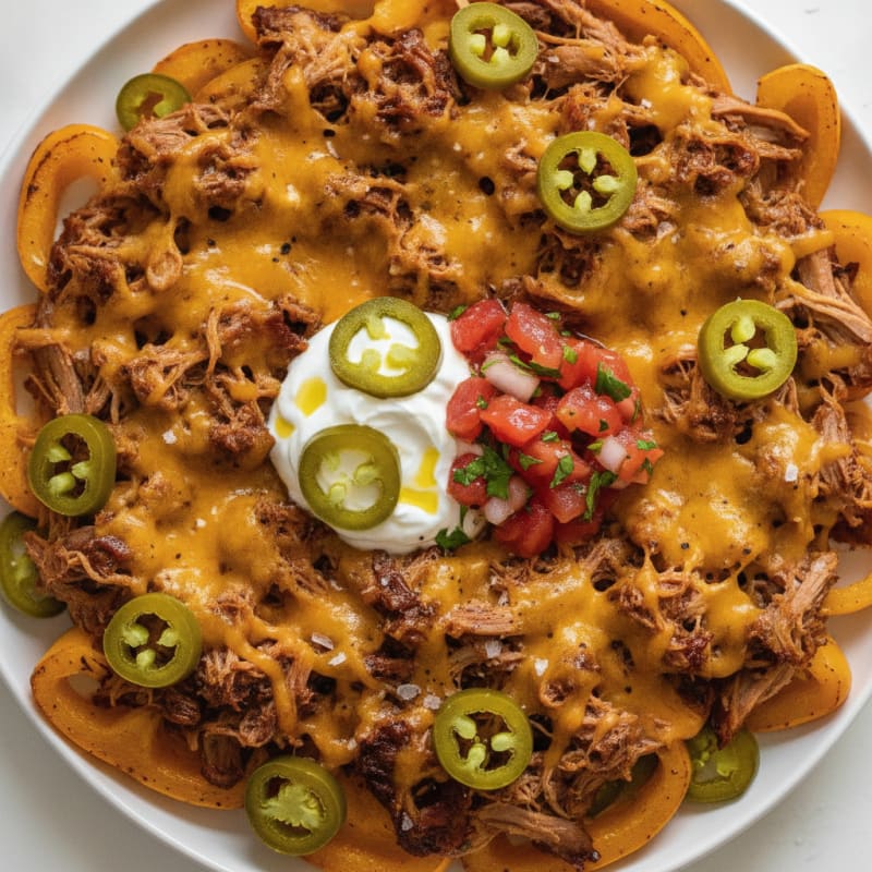Pulled Pork Nachos with Pickled Jalapeños