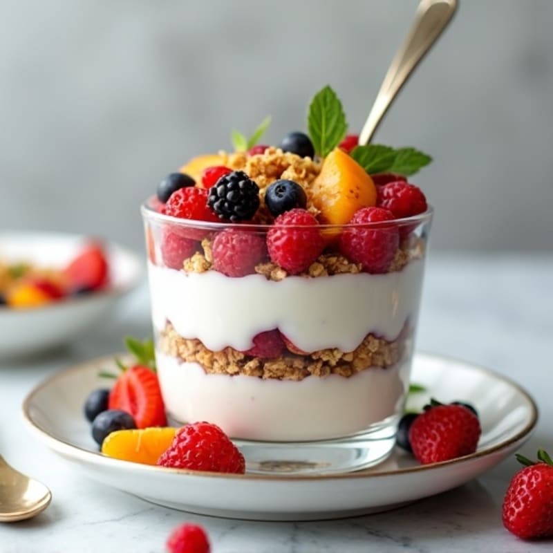 Creamy Greek Yogurt Parfait with Protein Granola and Berries