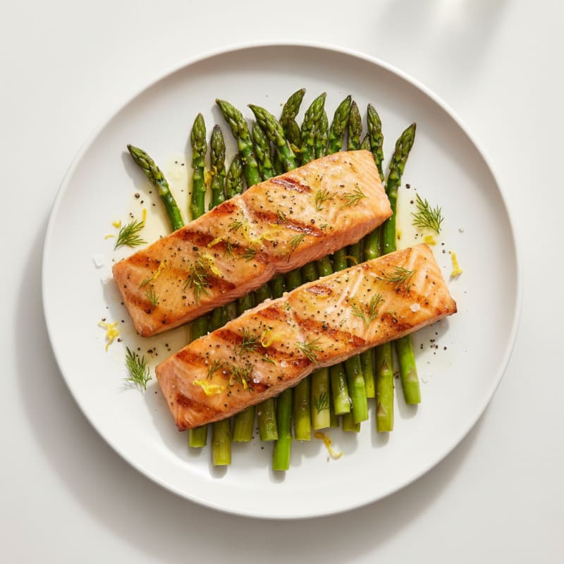 Lemon Herb Grilled Salmon with Asparagus