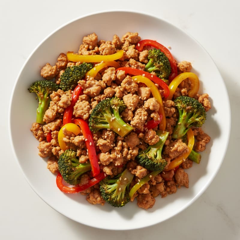 Lean Turkey Stir Fry with Broccoli and Bell Peppers