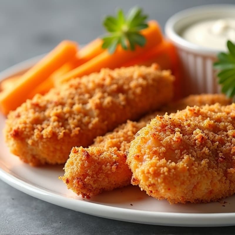 Crispy Baked Chicken Tenders with Roasted Sweet Potato Fries