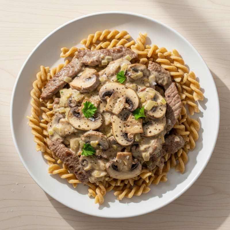 Tender Creamy Beef Stroganoff with Mushrooms