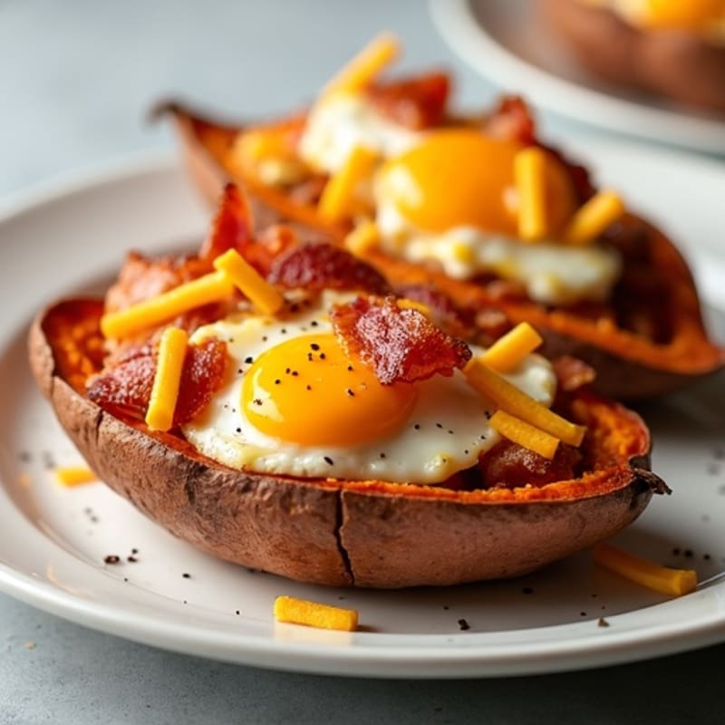 Crispy Bacon-Loaded Sweet Potato Boats