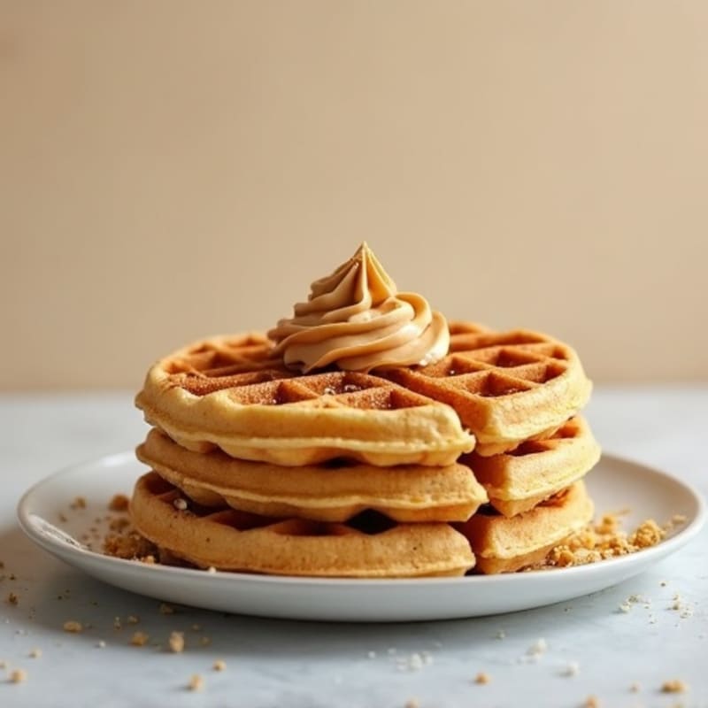 Protein-Packed Almond Flour Waffles with Whipped Peanut Butter