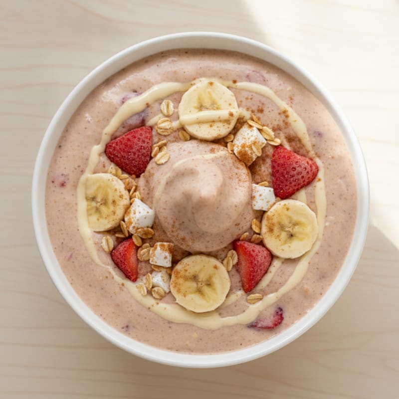 Strawberry Banana Oatmeal Protein Smoothie