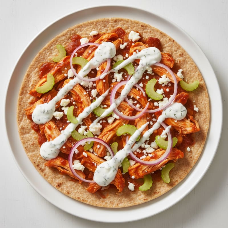 Crispy Buffalo Chicken Pizza with Zesty Ranch