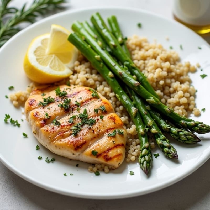 Grilled Lemon Herb Chicken with Roasted Asparagus