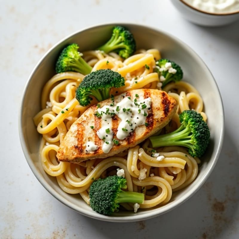 Creamy Chicken and Roasted Broccoli Pasta