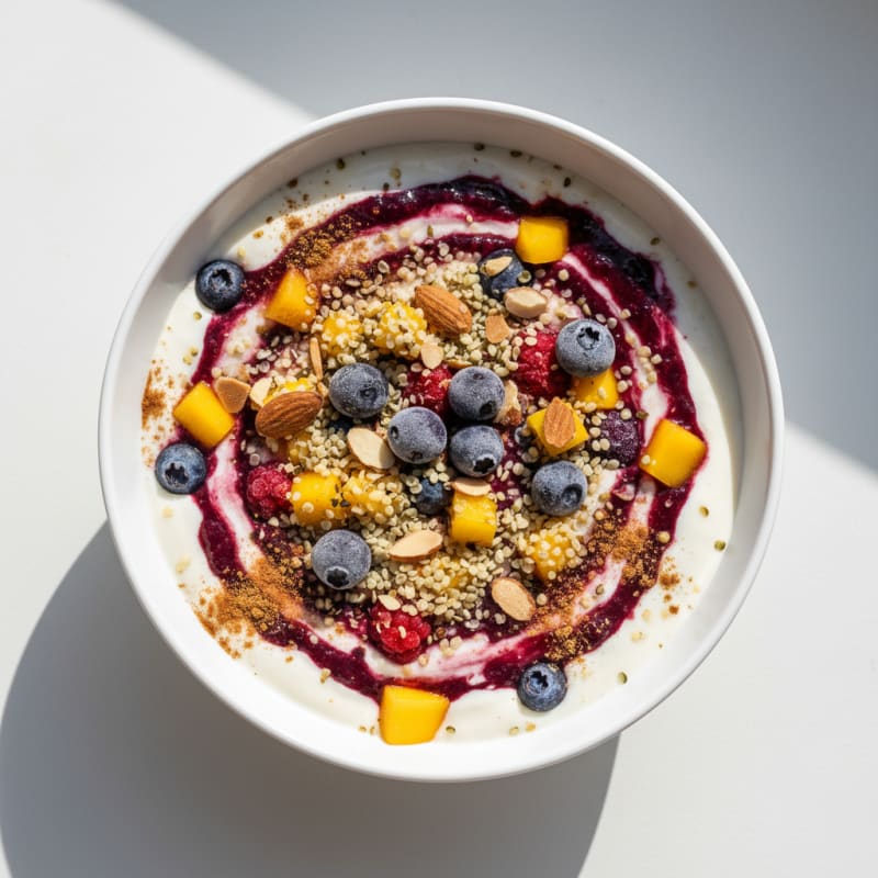 Creamy Berry-Mango Smoothie Bowl