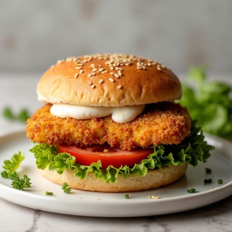 Crispy Baked Chicken Cutlet Sandwich with Herb Mayo