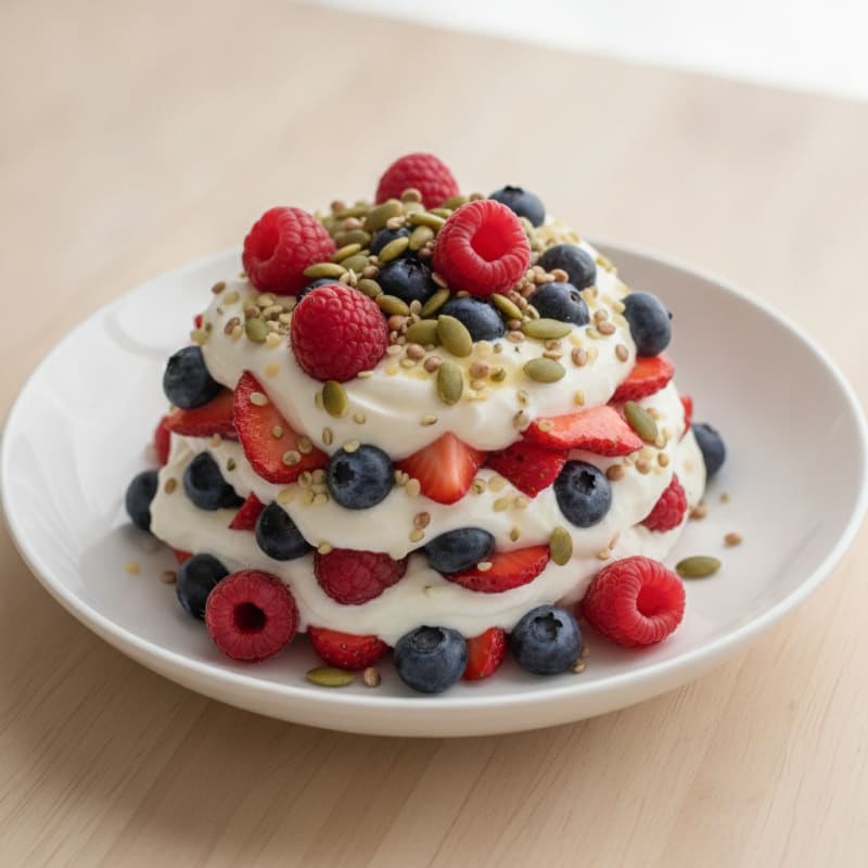 Greek Yogurt Protein Parfait with Mixed Berries