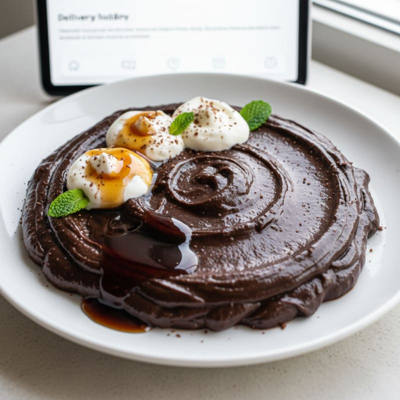 Silky Black Chocolate Protein Pudding