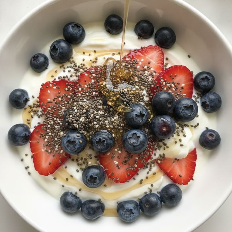 Greek Yogurt Parfait with Berries and Chia Seeds