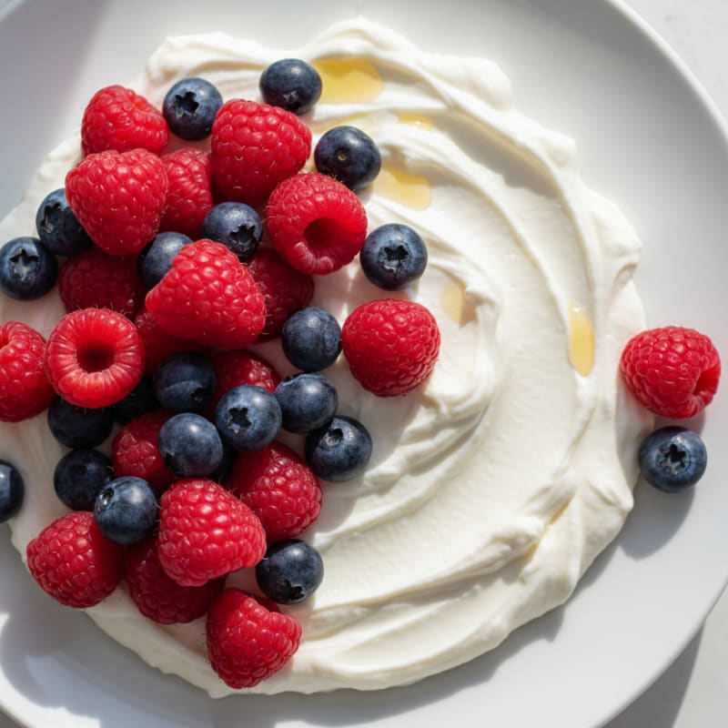 Silky Vanilla Protein Yogurt with Fresh Berries