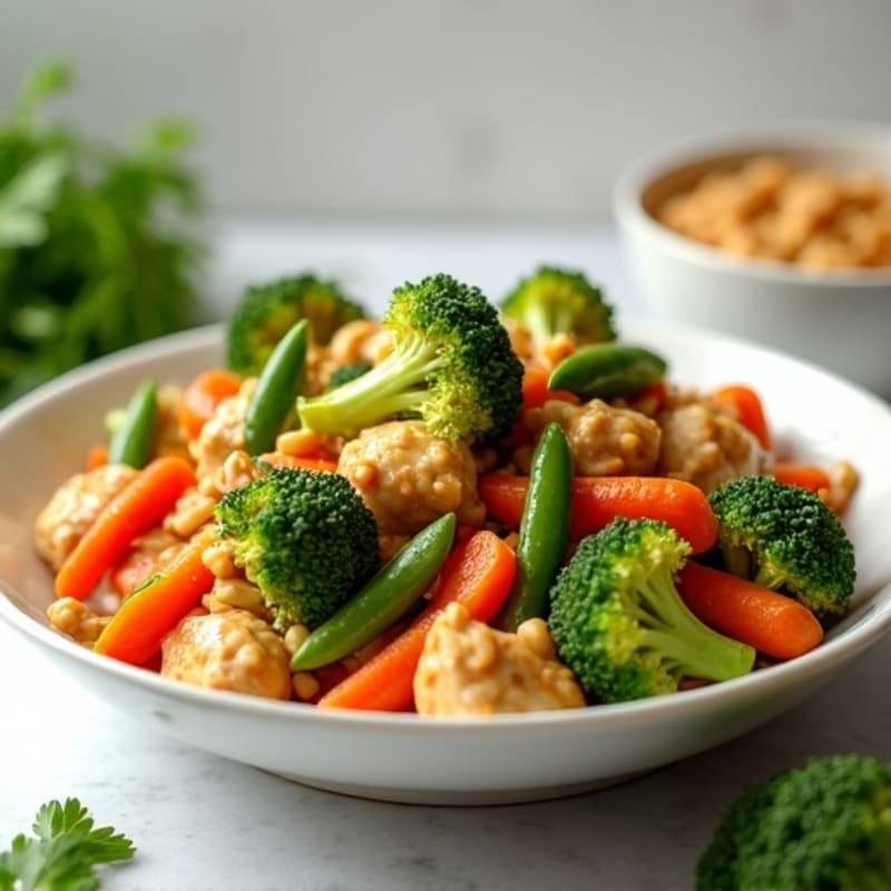 Creamy Peanut Chicken and Vegetable Stir-Fry