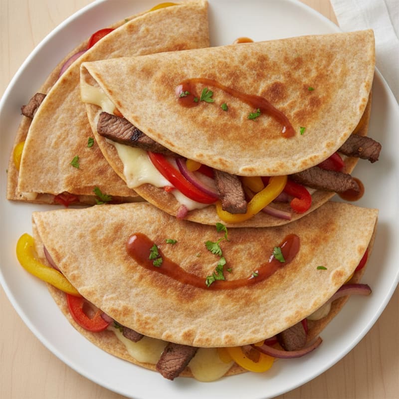 Pan-Seared Steak and Pepper Quesadillas