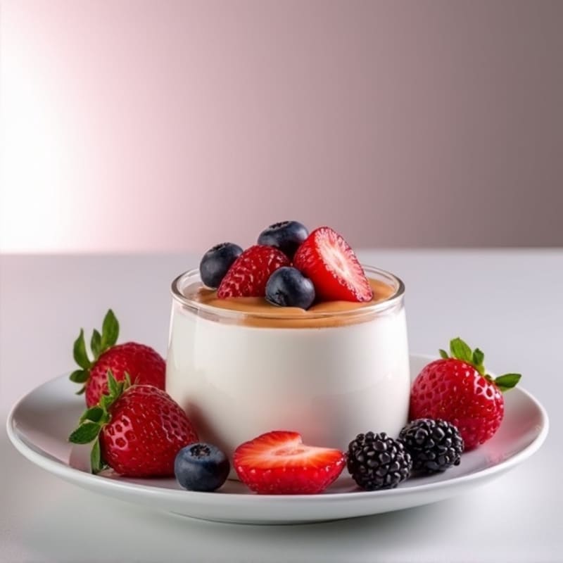Greek Yogurt Protein Mousse with Mixed Berries