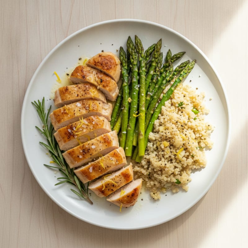 Lemon Herb Roasted Chicken and Asparagus