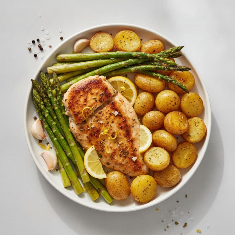 Lemon Herb Chicken with Roasted Asparagus