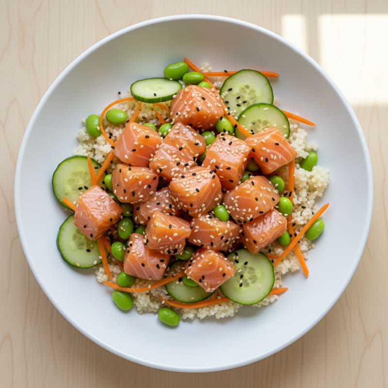 Zesty Salmon Poke Rice Bowl