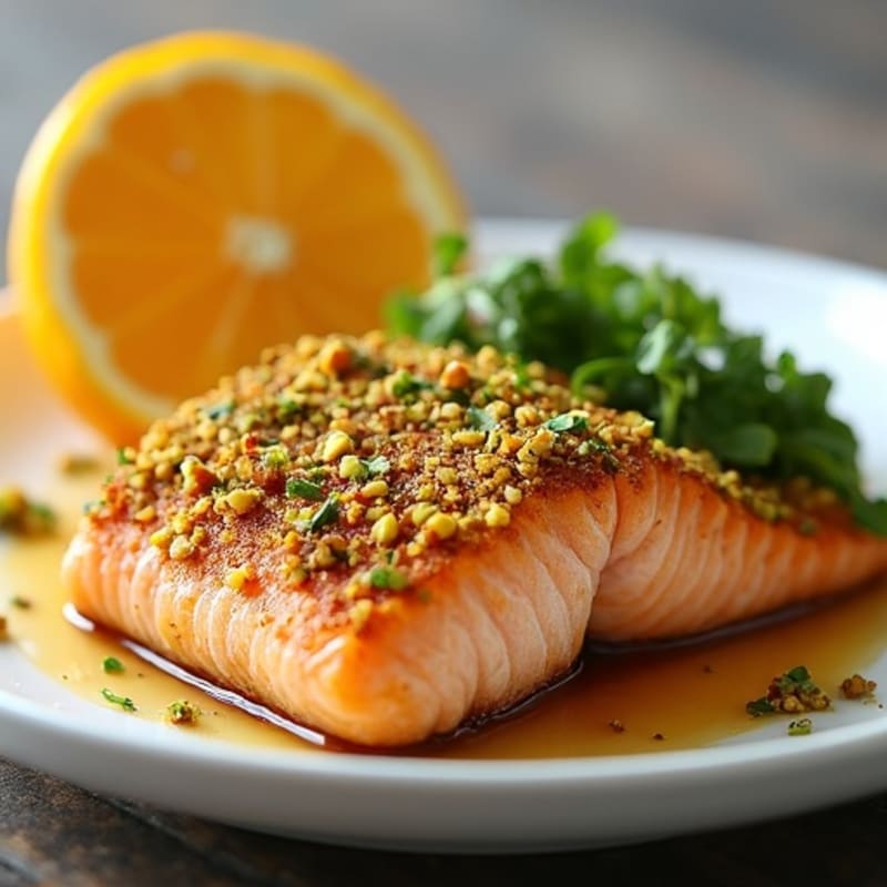 Crispy Pistachio-Crusted Salmon with Citrus-Ginger Glaze