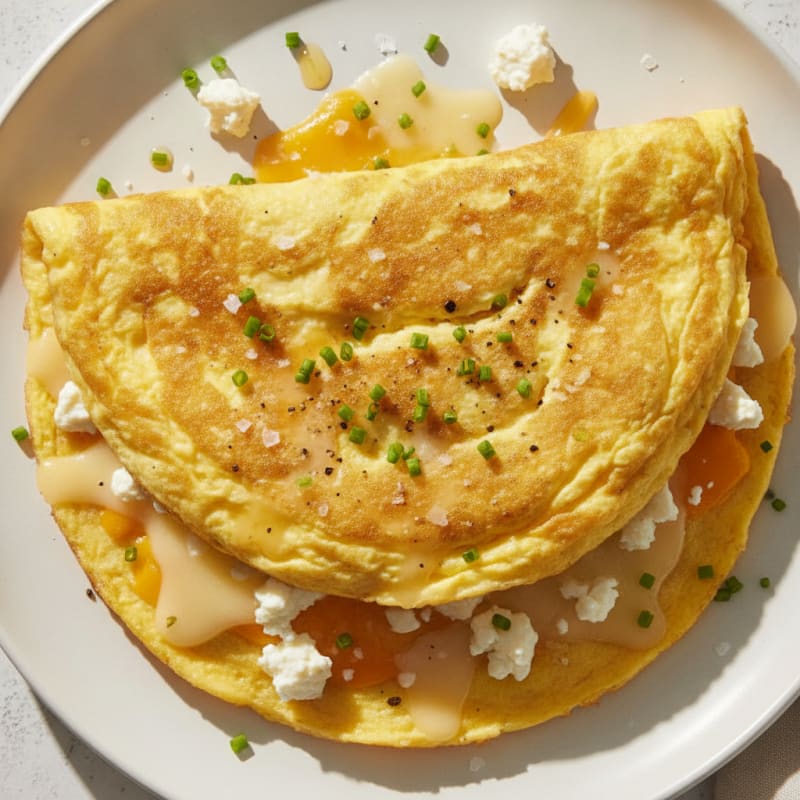 Fluffy Three-Cheese Omelette