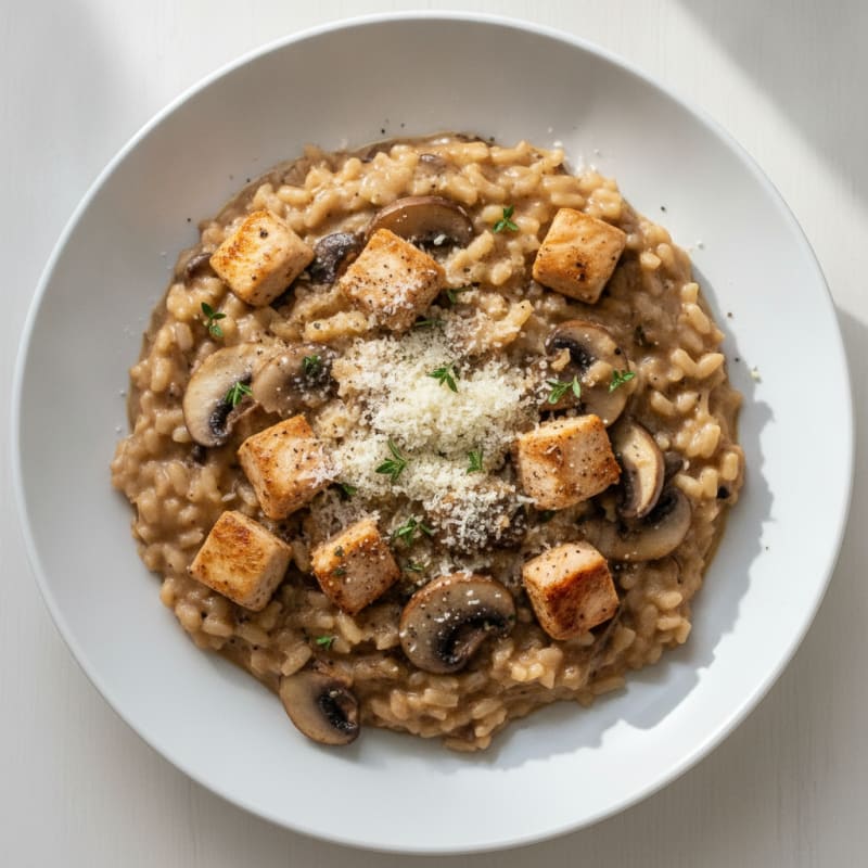 Creamy Mushroom Risotto with Parmesan
